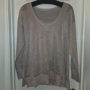 Calvin Klein Metallic Glittery Shimmer Blouse Top Shirt.  Size M.